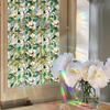 Flowers Window Privacy Film Removable Static Cling Stickers Floral Stained Glass Decals Decorative Window Decals for Home