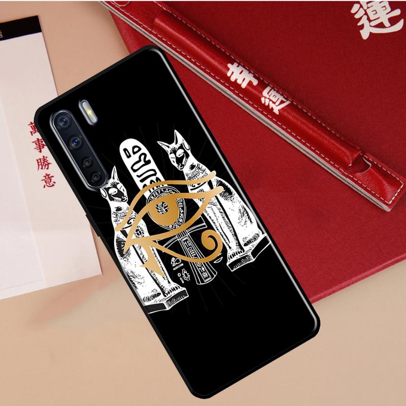 Egyptian Hieroglyphics Symbols Case For Oppo A60 A98 A58 A78 A18 A38 A80 A40 A77 A57 A17 A74 A54 A94 A96 A76 A16 A15 A5 Pro