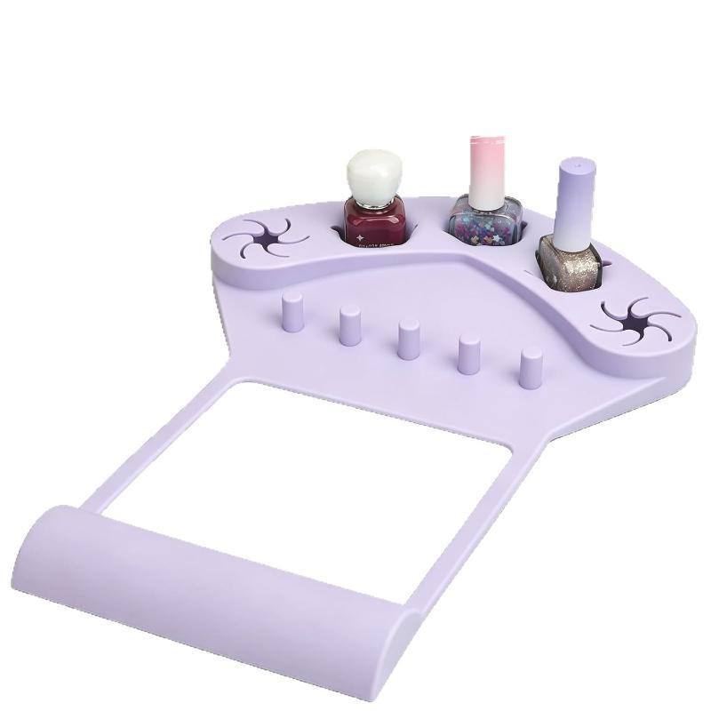 Soft Silicone Nail Arm Rest Non-Slip Hand Support Mat With Nail Polish Holder for Nail Techs Manicure Studio Use