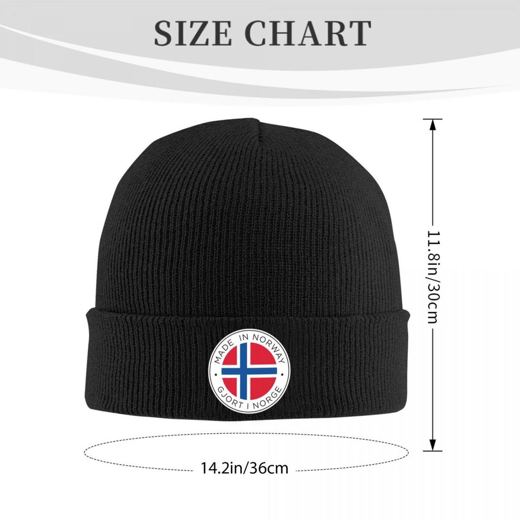 Norway Flag Warm Knitted Cap Hip Hop Bonnet Hat Autumn Winter Outdoor Beanies Hats for Unisex Adult