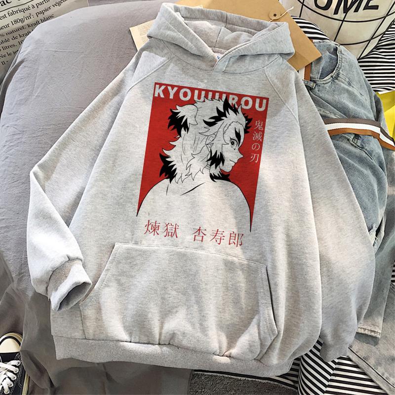 Demon slayer anime hoodies kamado tanjirou impresso feminino hoodie harajuku casual streetwear solto esportes pulôver unisex roupas
