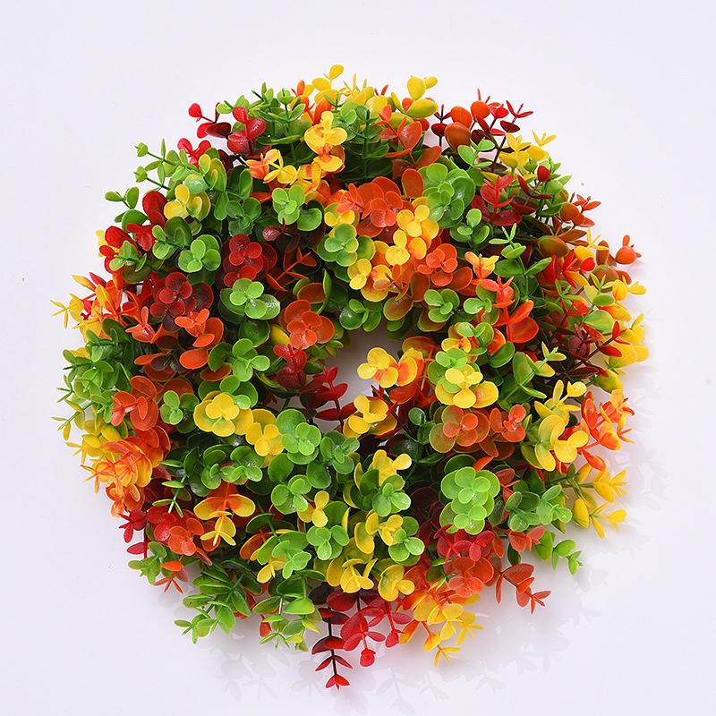 Spring Wreaths for Porch Yard Wedding Decoration Farmhouse Home Hanging Decor,36CM