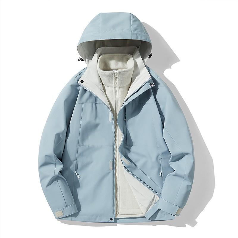Mens Womens 3-in-1 Waterproof Windproof Insulated Outdoor Jacket With Removable Fleece Liner Hiking Skiing Camping