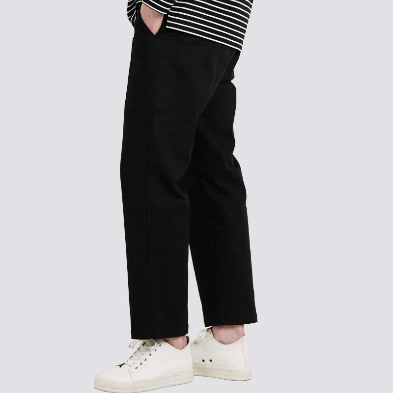 CUSTOMUS Men'S Out-Pocket Straight Fit Cotton Spandex Waist E-Band Pants Cxs25Fwpt916 Bla