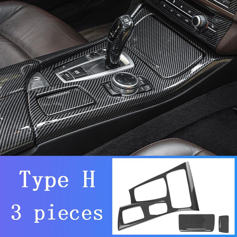 LHD For BMW 5 Series F10 F11 carbon fiber central armrest box cover storage box gear position panel decoration cover auto parts