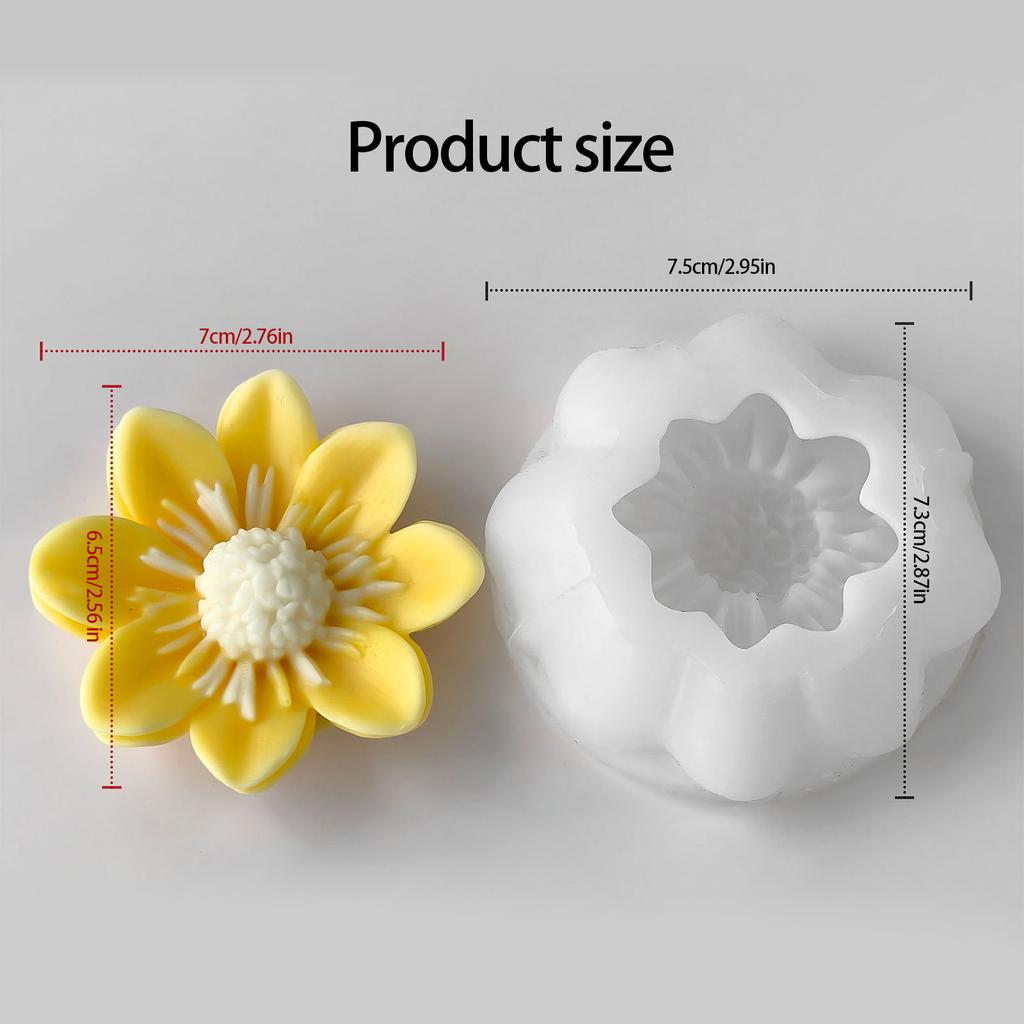 Flower Silicone Candle Molds Easy Demolding for Making Candle Soap Multipurpose Silicone Mould for Epoxy Resin Craft
