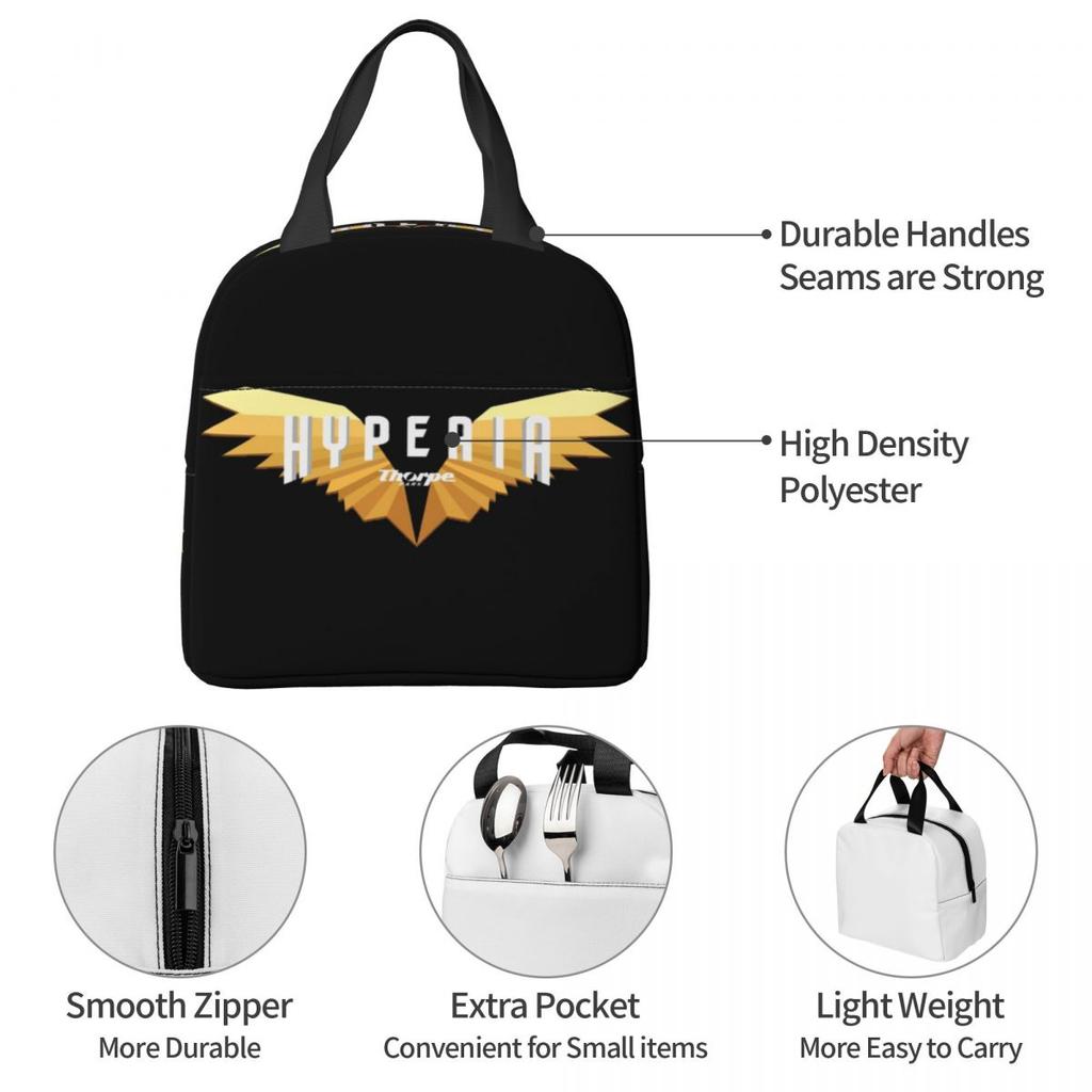 Hyperia Thorpe Park Logo Insulated Lunch Bag for Kids School Cooler Thermal Food Box Tote Portable Lunch Boxes Container