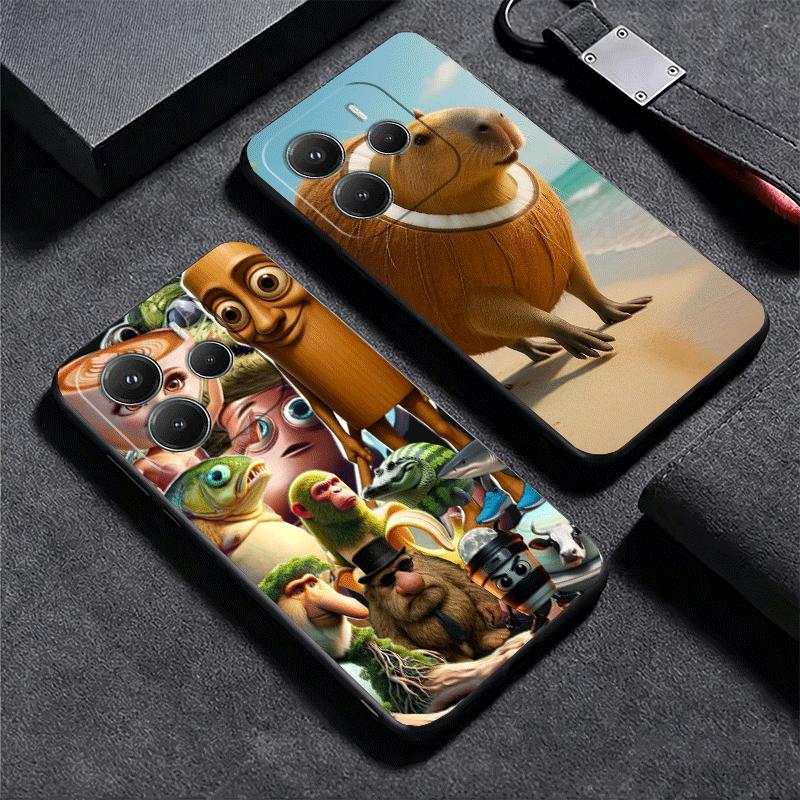 Italian Brainrot Animals Soft Phone Case for Xiaomi Redmi Note 12 13 14 15 Pro Plus 11 12S 11S 11T 10 4G Black Cover Back Shell