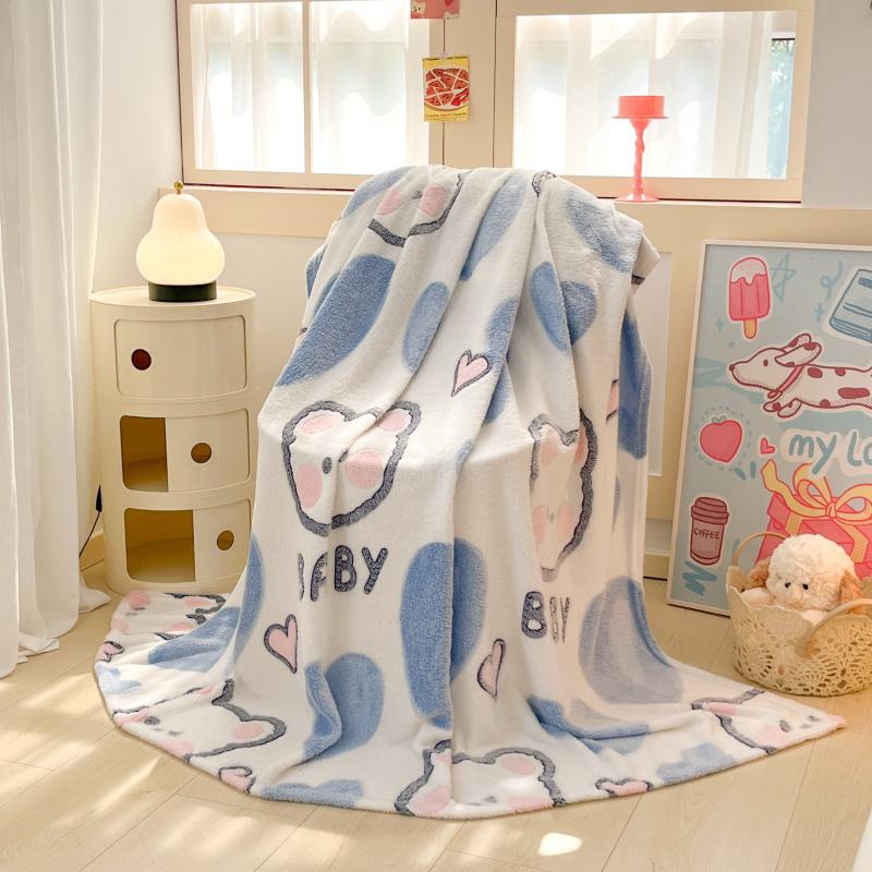 Cartoon Cute Bear Throw Blankets Super Soft Fluffy Lightweight Comfortable Flannel Couch Bed Blanket for All Season Kids Gifts