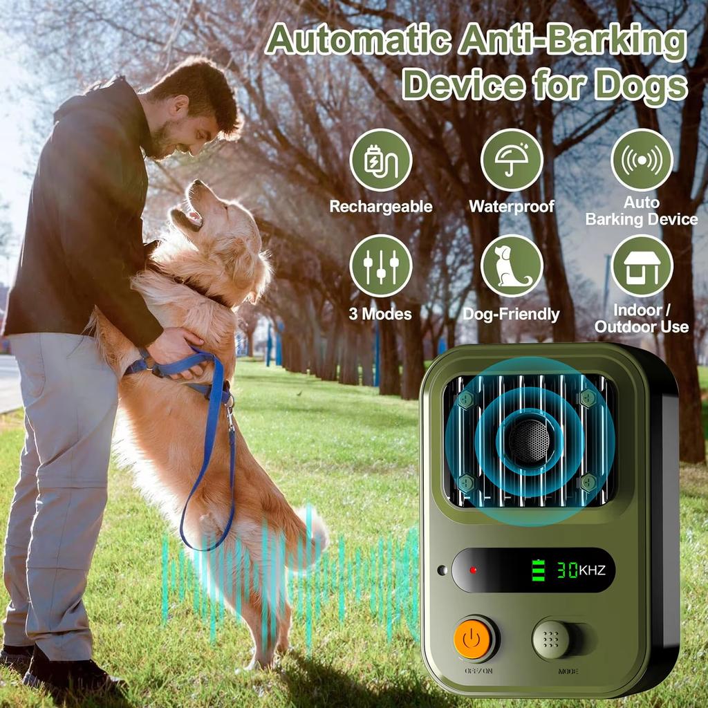 Rechargeable High-Powered Ultrasonic Anti Barking Device Sonic Dog Bark Deterrent Control Dog Stopper