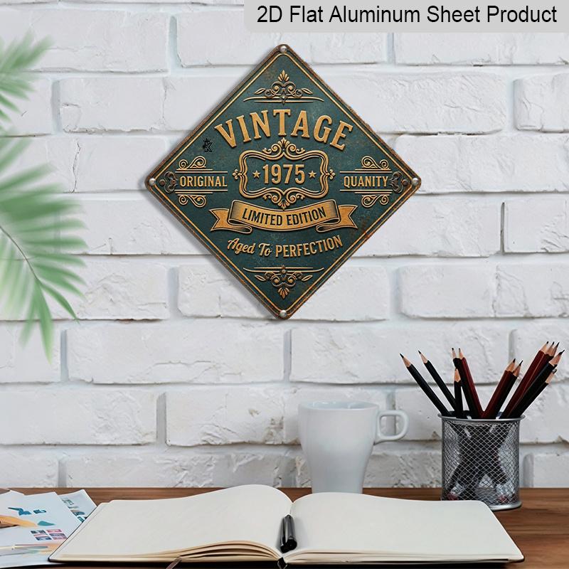 2D Flach, 1 Stück, Retro Schild, Dekorative Plakette & Statuen, Vintage 1975 Limitierte Edition Design, Retro Heimdeko, Schild im Industriellen Stil, Einweihung