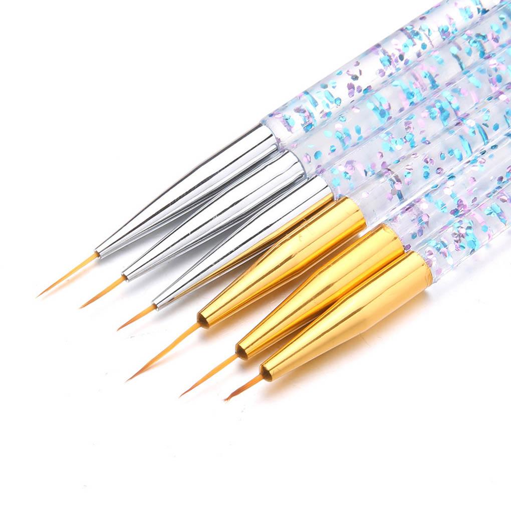 3pcs NAIL PAINTING BRUSH SET Liner Pen Acrylic Thin Drawing Superfine Art