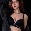 Sexy Leopard Print Front-button Bra for Small Breasts Push-up Bra for Side Breasts and Anti-sagging No Steel Ring Seamless Back Bra
