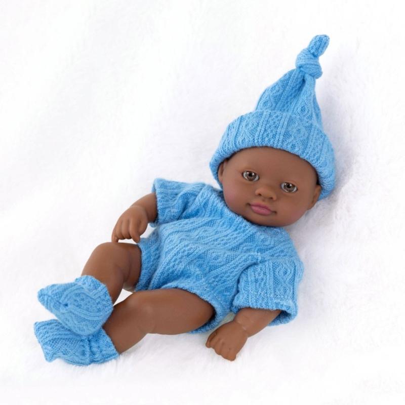 7Inch Vinyls Reborns Doll Life Like Reborns African Baby Dolls For Child Soothing And RolePlaying Education Toy