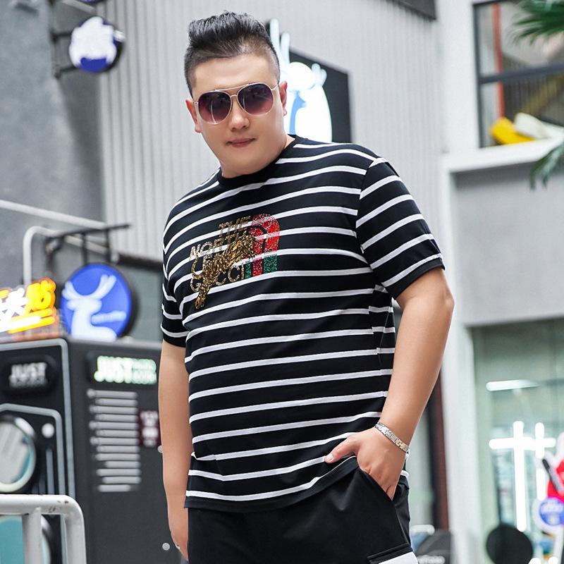Men's Plus Size Big Tall Black T-Shirt Summer Oversized Cotton Tee 2XL-7XL
