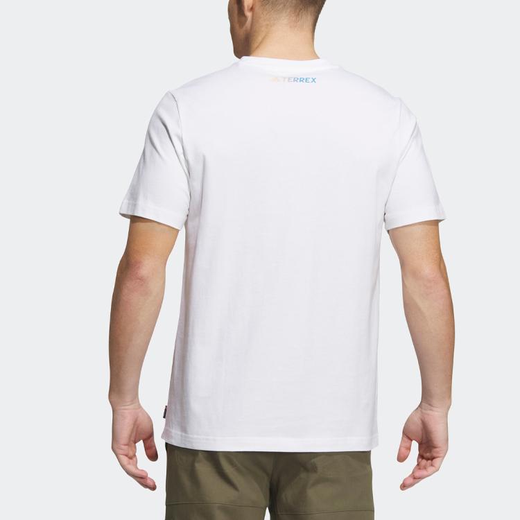 Adidas Short Sleeve Graphic Tee With Letter Pattern Men Tops White IB8691