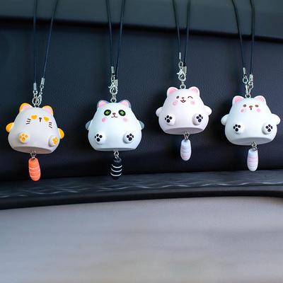 Auto Katzenornament Glückskatze Auto Rückspiegelornament Auto Rückspiegel Anhänger Dekoration Auto Aufhängbar Harz Kätzchen Zubehör