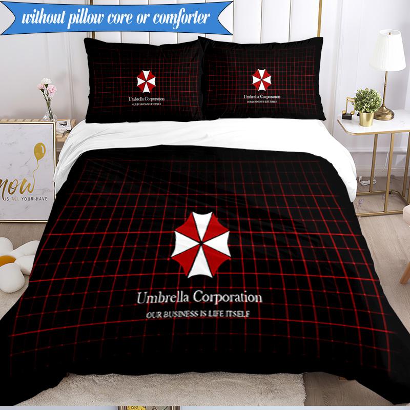 3PCS Resident Umbrella Bedding Set Duvet Cover Closure Includes 1 Duvet Cover & 2 Pillowcases for All Seasons Bedroom Decor Christmas Fan gifts