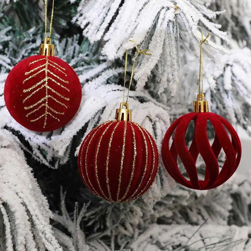 6pcs/box 6cm Christmas Balls Ornaments Christmas Tree Hanging Pendants Christmas Decorations for Home 2025 Navidad New Year Gift