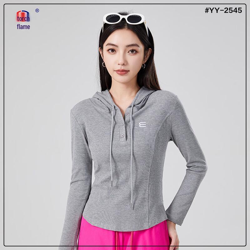 Women s Slim Fit Hooded Sports T-Shirt M