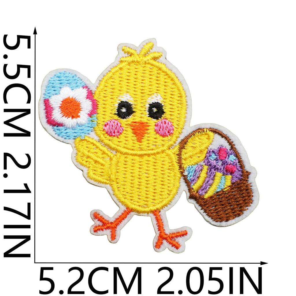 Holiday Dress Embroidery Cloth Sticker Easter Bunny Patch Sticker Cartoon Egg Computer Embroidery Label Carrot Chapter Boy