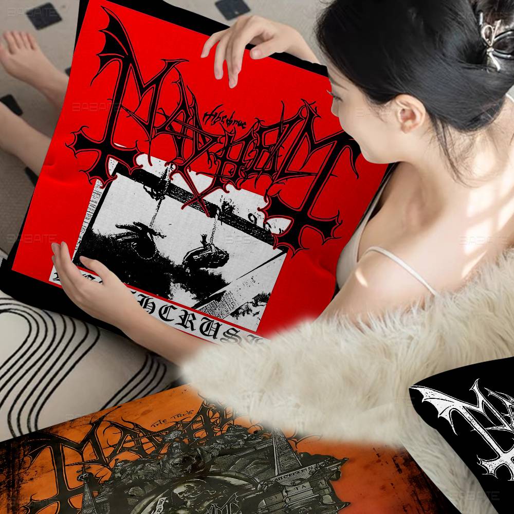 Mayhem Band Kuddar Gåvor Hemmakontor Möbler Sovrum Soffa Bil Kuddfodral Fodral 45x45cm