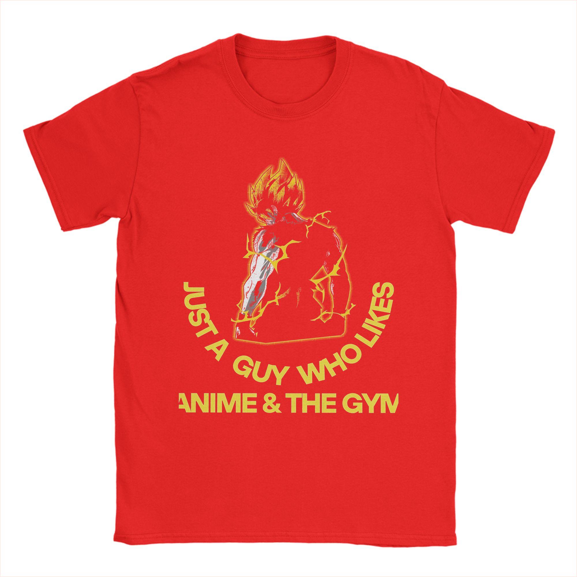 Just a Guy Who Likes Baki and the Gym T Shirt Men Cotton Vintage TShirts Crewneck  Tees Short Sleeve Tops Original S