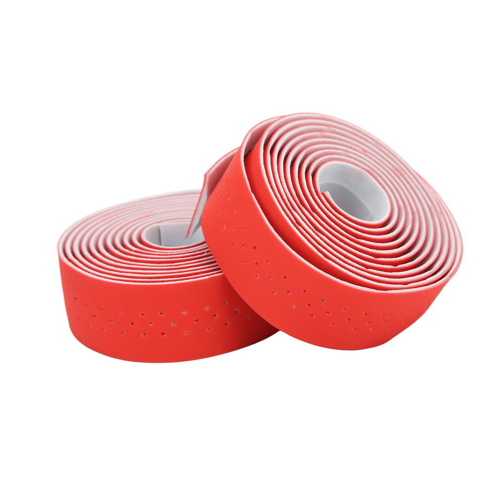 1 Pair Waterproof Bicycle Handlebar Tape Skid Resistance PU Leather Road Vehicle Handlebar TapeRed