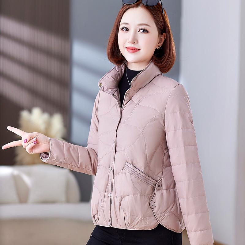 White Duck Down Women's Short Jacket - 2025 Winter Stylish Warm Lightweight Outerwear for Mothers