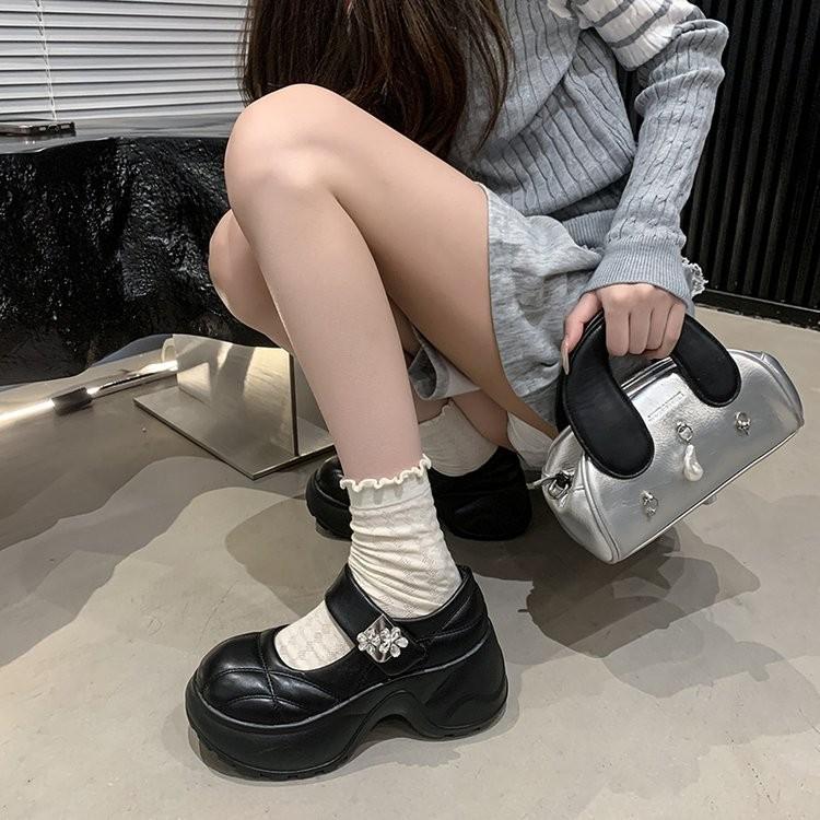 Thick-soled Muffin Heightens with One Pedal of Velcro Mary Jane Shoes, Children's Summer Skirt 2025 New Popular Single Shoes