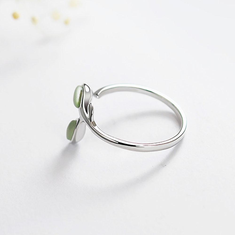 925 Silver Foliage Adjustable Rings For Women Girls Wedding Ring Luxury Jewelry Accessories