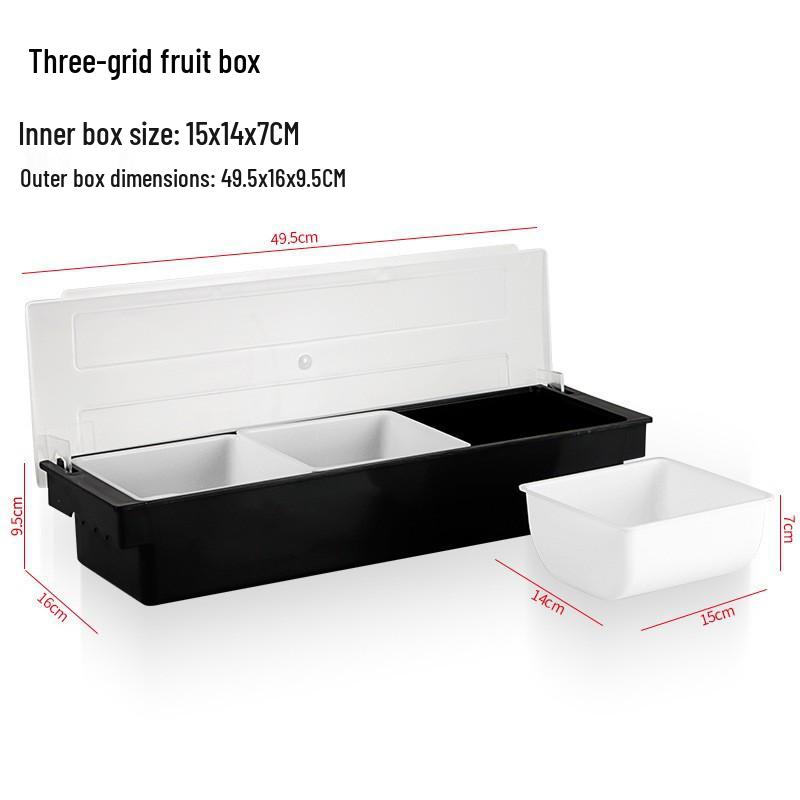 Black & White Food Grade Plastic Storage Box for Fruits & Spices
