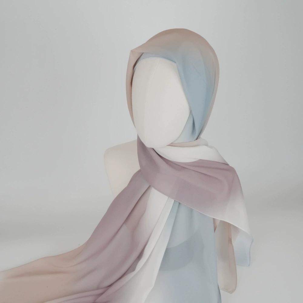 New Gradient Tie-dye Chiffon Hijab Scarf Headscarf Turbans for Women Chiffon Hijabs For Woman Shawls Headband Wrap Head Scarves