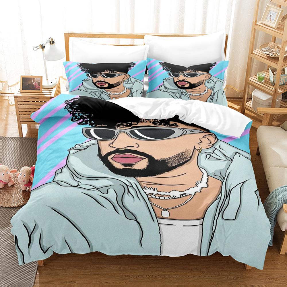 Comforter Popular Bad Bunny Bedding Set Un Verano Sin Ti Comforter Bed Sets Gifts Usa Size Twin Full Queen King Dropshipp