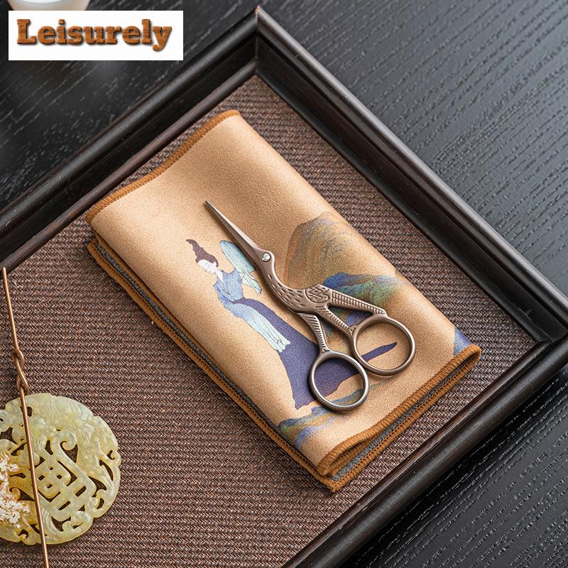 Wasseraufnahme Geschirrtuch Teetuch Verdickte Kaffeetischdecke Zen Teegeschirr Tuch Wildleder Stoff Lappen Pad Teetisch Zubehör