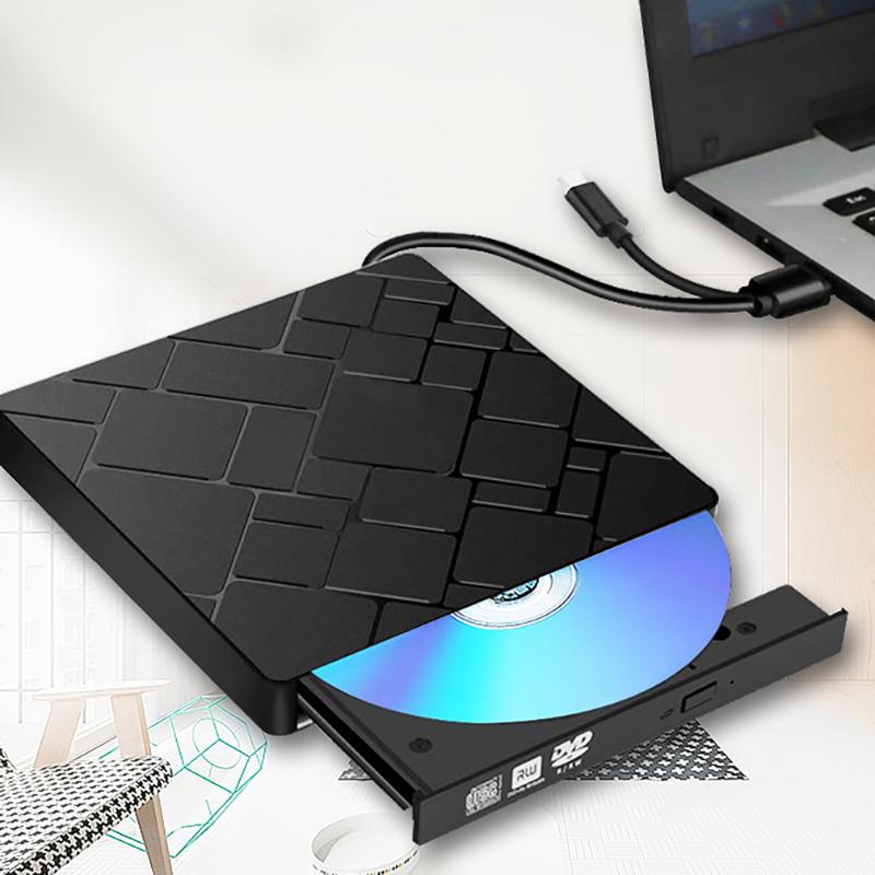 Typec+USB 3.0 Externes Blu-Ray-Laufwerk CD24X High-Speed-Laufwerk Werkzeuge Und Brennschreiber-Adapter DVD CD Extern Multifunktion A3Y9