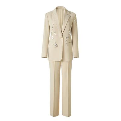 Elegantes Europäisches Damen-Blazer-Set: Herbst 2025 Perlenbesetzter Slim-Fit-Anzug