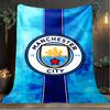 1PZ Coperta Morbida in Flanella Stampata Manchester City F.C. Plaid per Camera da Letto Adulto Salotto Divano Campeggio Viaggio Regali per Fan Regali di Natale