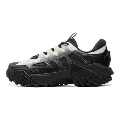 Li Ning CF Su Lin Chuan Cómodos Versátiles para Exterior Antideslizantes Resistentes al Desgaste Zapatillas de Senderismo de Caña Baja para Hombre Zapatillas de Senderismo Negro Blanco AHCU019-1