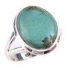 Naturalny tybetański turkusowy kamień szlachetny ręcznie robiony pierścionek ze srebra próby 925 rozmiar 7 Y5D32