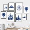 Sailboat Rocket Balloon Plane Globe Compass Retro Wall Art Nordic Posters Painting Cartoon Picture Kids Room Decor Canvas Prints