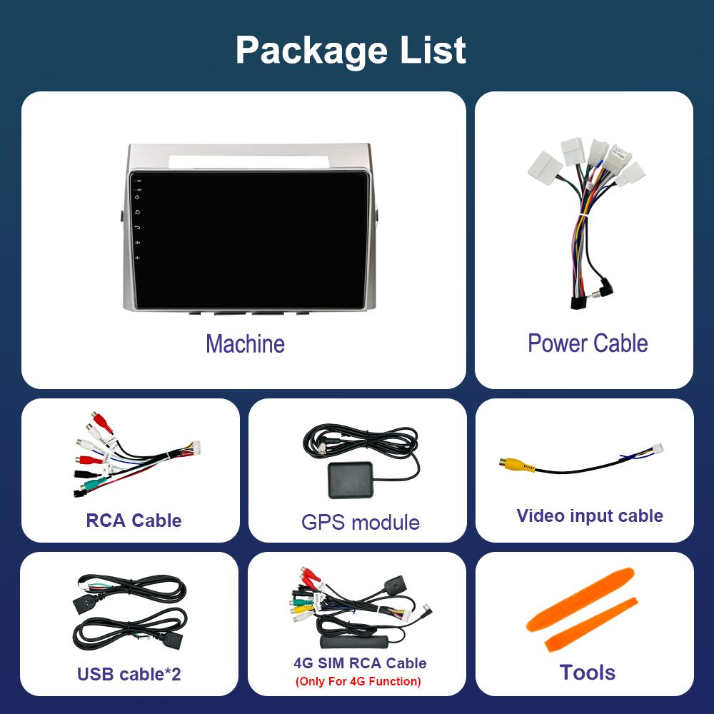 Car Radio Multimedia Player for Toyota Corolla Verso AR10 2004 - 2009 QLED Screen Android OS Head Unit WiFi GPS Navi DSP Stereo