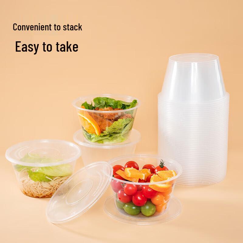 Disposable Round Takeout Food Containers with Lids
