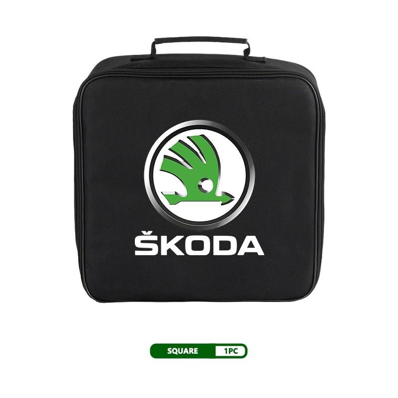 AAAJE1 EV Car Charger Cable Bag Rechargeable Gun Storage Organizer Box For Skoda Octavia A5 A7 RS Fabia Superb Rapid Karoq