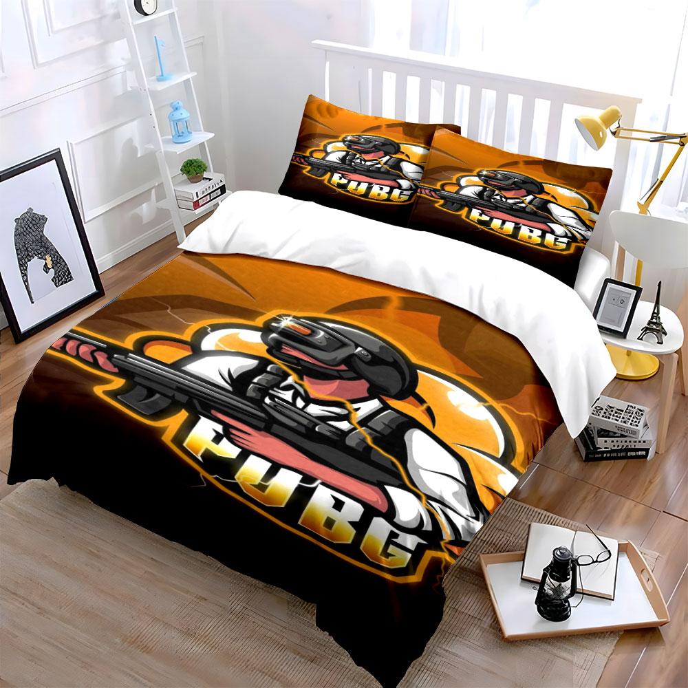 "PUBG logo, armed soldier." Bedding sets Duvet cover sets Duvet covers Pillowcases(1*Duvet Cover 2*Pillowcases without duvet insert)