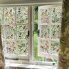 Rainbow Window Film Stain Glass Style Floral Static Clings Non-Adhesive Reusable Window Decals for Living Room Bedroom Kitchen Bathroom