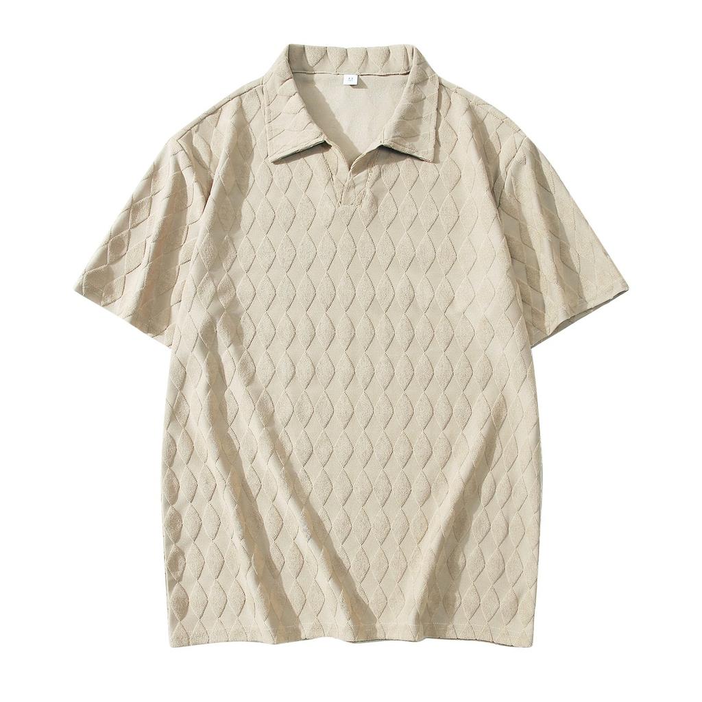 Herren Einfarbiges V-Ausschnitt Oberteil Herren Sport Kurzarmshirt