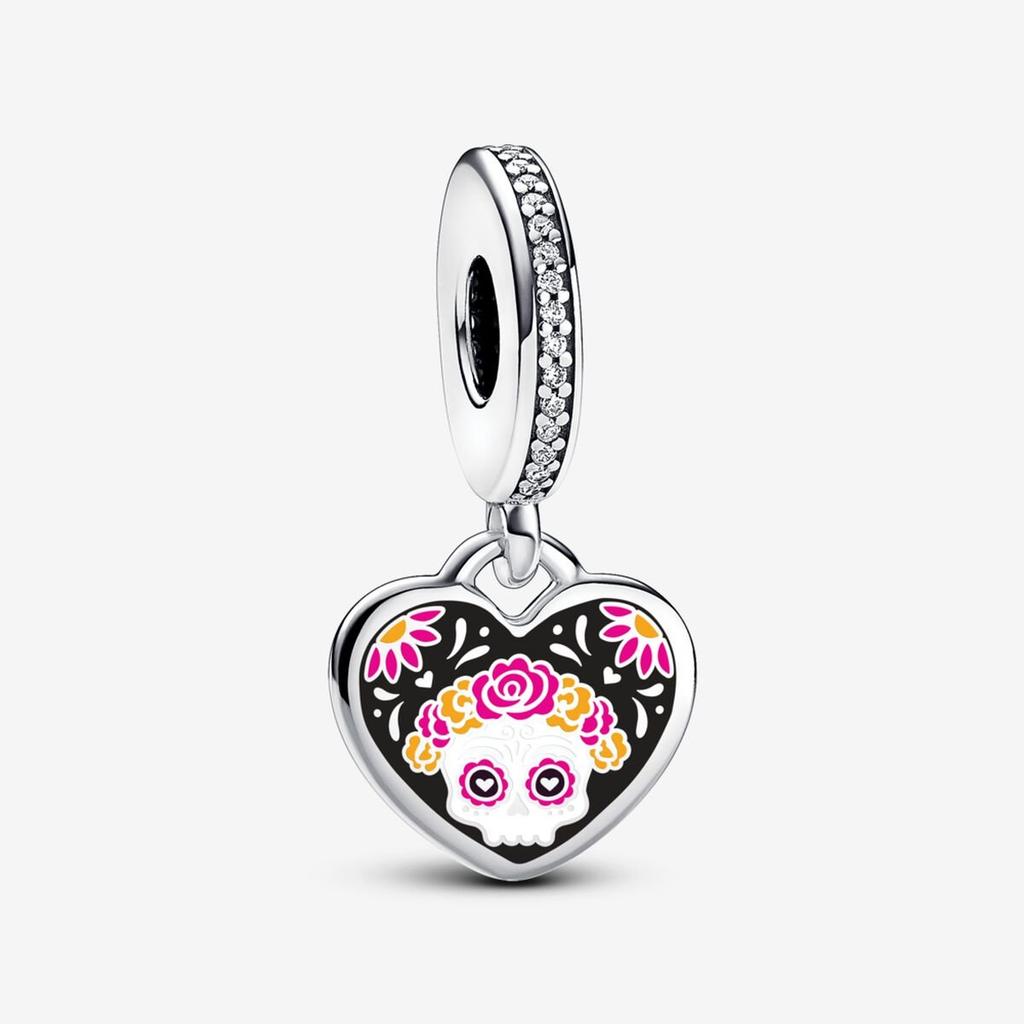 Authentic Original Copper Metal Black Charm Bead Components Spider Skeleton Cat Poker Bead Components Pendant Bead Components Compatible With