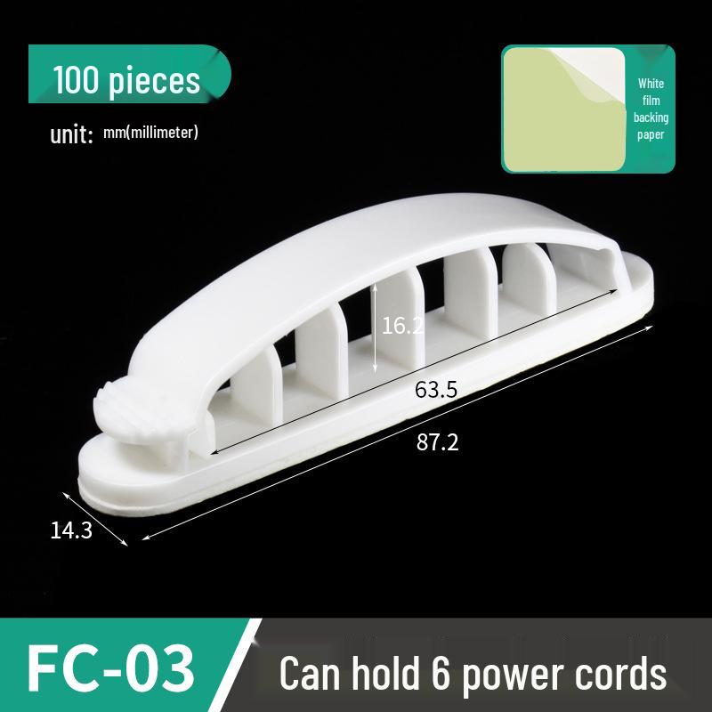 FC Square Adhesive Cable Clip Organizer - Nylon Buckle for Dashcam