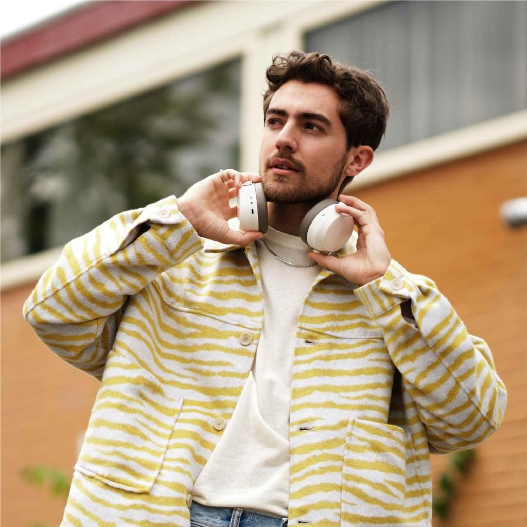 Sennheiser MOMENTUM 4 Wireless Bluetooth Noise 60 Hours of Low aptX Adaptive Multipoint Headphones, White, High-Performance Drivers, Cancellation,